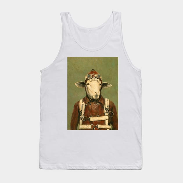 Vintage Aviator Sheep Tank Top by mictomart